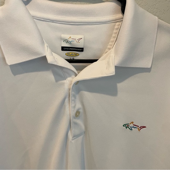 Greg Norman Collection Golf White Long Sleeve Polo Shirt Men’s Size Large - Picture 2 of 6